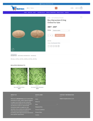 Buy Alprazolam 0.5mg Online For Sale - allmedistore.com