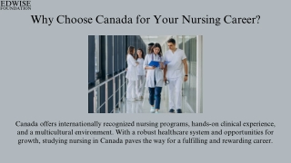 Studying Nursing in Canada for International Students.