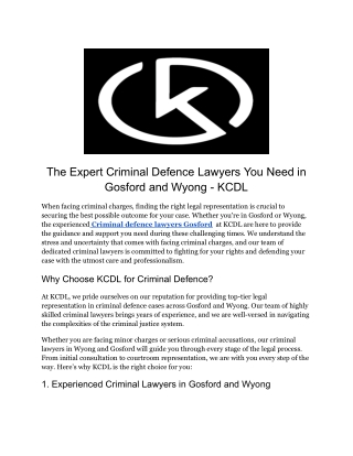 Criminal lawyer Wyong
