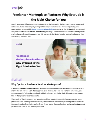 Freelancer Marketplace Platform_ Why EveriJob is the Right Choice for You