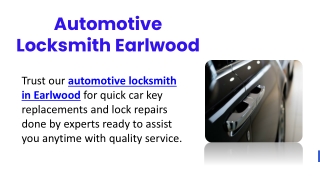 Automotive Locksmith Earlwood