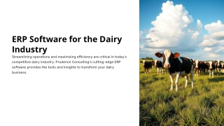 ERP Software For Dairy Industry - Prudence Consulting