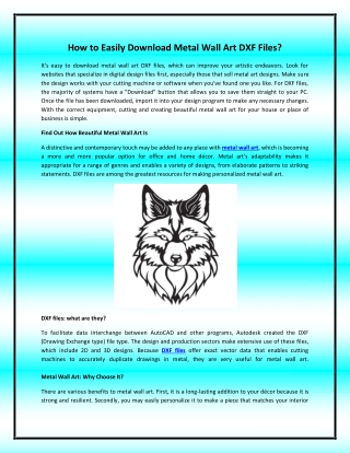 How to Easily Download Metal Wall Art DXF Files