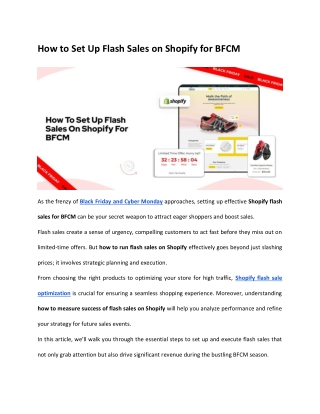 How to Set Up Flash Sales on Shopify for BFCM