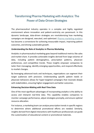 Life Sciences | Pharma | Marketing Analytics| BPM| WNS