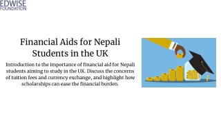 Exploring Financial Aid Opportunities for Nepali Students in the UK.