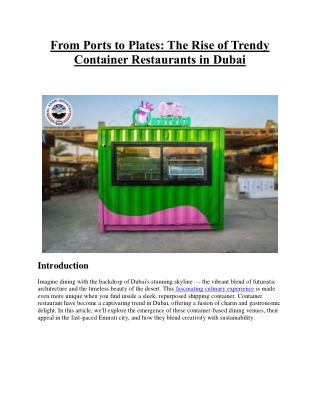 From Ports to Plates