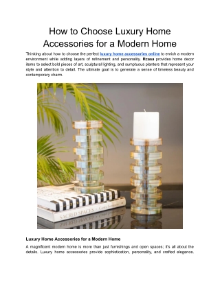 How to Choose Luxury Home Accessories for a Modern Home - Google Docs