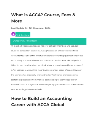 What is ACCA