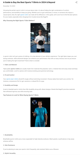 Best Sports T-Shirts to Buy in 2024: A Complete Guide