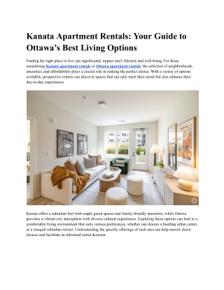 Kanata Apartment Rentals_ Your Guide to Ottawa’s Best Living Options