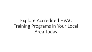 Explore Accredited HVAC Training Programs in Your Local Area Today