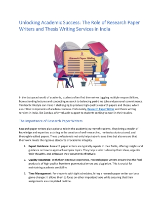 Unlocking Academic Success