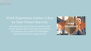 Mastering the Work Experience Letter.