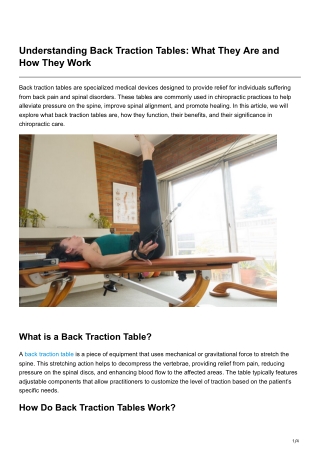 Understanding Back Traction Tables What They Are and How They Work