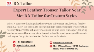 Expert Leather Trouser Tailor Near Me B X Tailor for Custom Styles