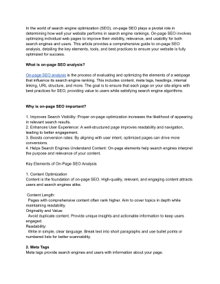 On-Page SEO Analysis_ A Comprehensive Guide Elite Site Optimizer
