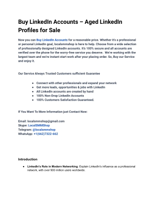 Buy LinkedIn Accounts with us and get it fast