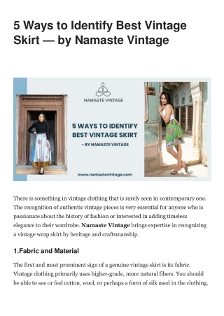 5 Ways to Identify Best Vintage Skirt — by Namaste Vintage