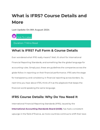 What is IFRS
