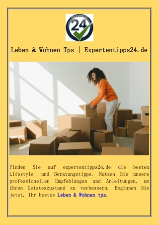 Leben & Wohnen Tps  Expertentipps24.de