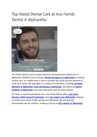 Top Rated Dental Care at Ace Family Dental in Alpharetta