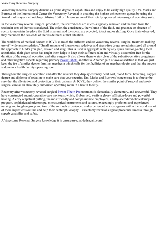 Vasectomy reversal surgical treatment