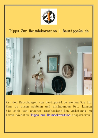 Tipps Zur Heimdekoration  Bautipps24.de