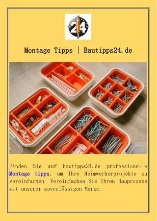 Montage Tipps  Bautipps24.de