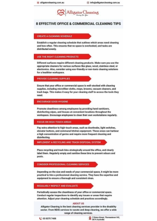 8 Effective Office & Commercial Cleaning Tips