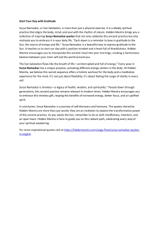 Start Your Day with Gratitude