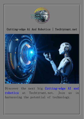 Cutting-edge Ai And Robotics  Techtyrant.net