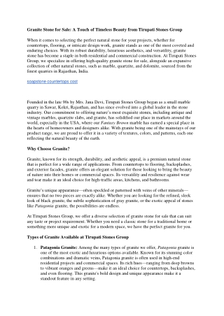 Buy Natural Stones in USA, UK and Abroad - Tirupati Stones Group