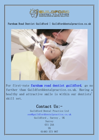Farnham Road Dentist Guildford  Guildforddentalpractice.co.uk
