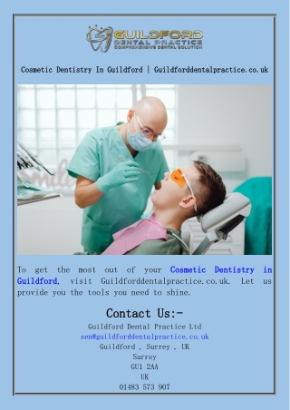 Cosmetic Dentistry In Guildford  Guildforddentalpractice.co.uk