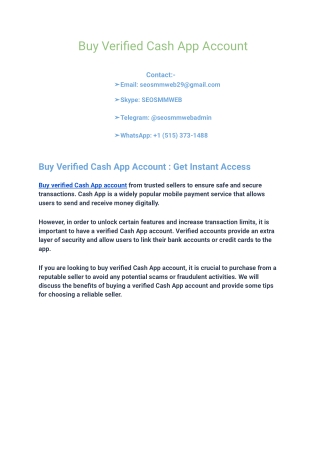 How to Buy Verified Cash App Account in 5 minutes Right Way