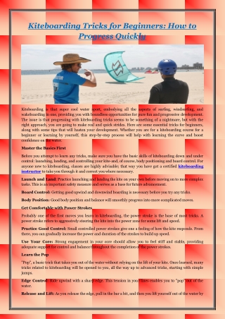 Kiteboarding Tricks for Beginners How to Progress Quickly