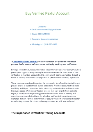 The Best Place To Buy Verified Paxful Account in 2024