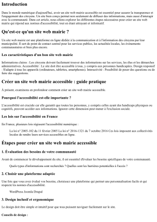 Créer un site web mairie accessible : guide pratique