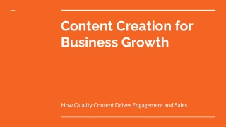 Content Creation for Business Growth