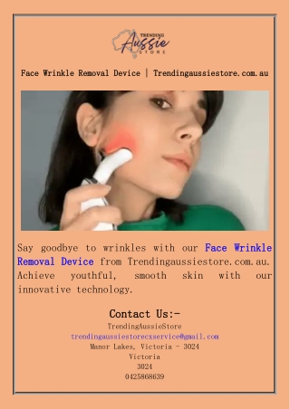 Face Wrinkle Removal Device  Trendingaussiestore.com.au