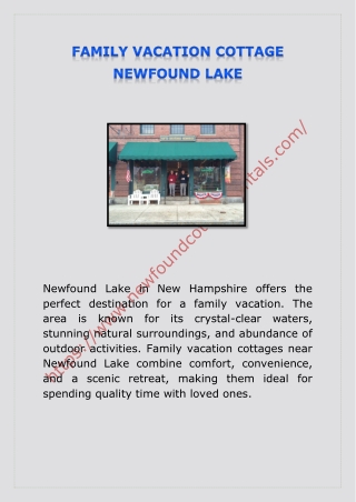 FAMILY VACATION COTTAGE NEWFOUND LAKE