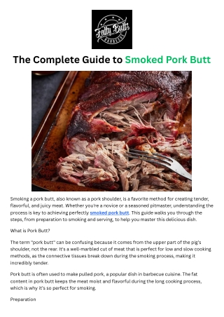 The Complete Guide to Smoked Pork Butt