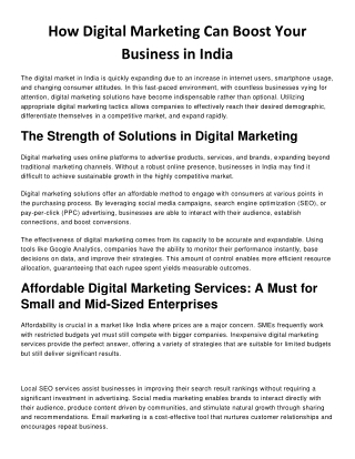 How Digital Marketing Can Boost Your Business in India