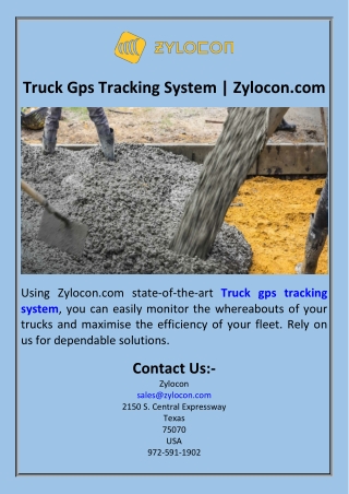 Truck Gps Tracking System  Zylocon.com