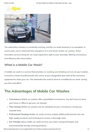 The Rise of Mobile Car Washes_ A Wash Above the Rest - A-Spa hand car wah