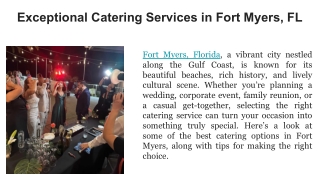Exceptional Catering Services in Fort Myers, FL