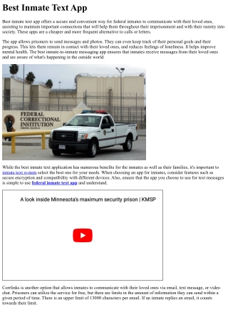 Best Inmate Text App