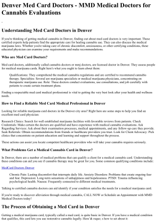 Med Card Doctors Denver