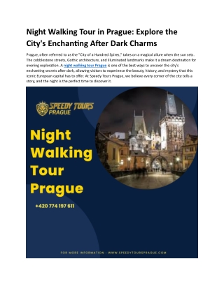 Night Walking Tour Prague